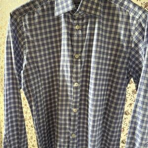 Charles Tyrwhitt Light Blue and White Check Dress Shirt - 15/33